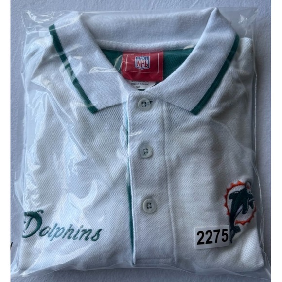 Miami Dolphins NFL Polo Shirt Men L White Short Sleeve Embroidered Logo Cotton - Picture 14 of 14